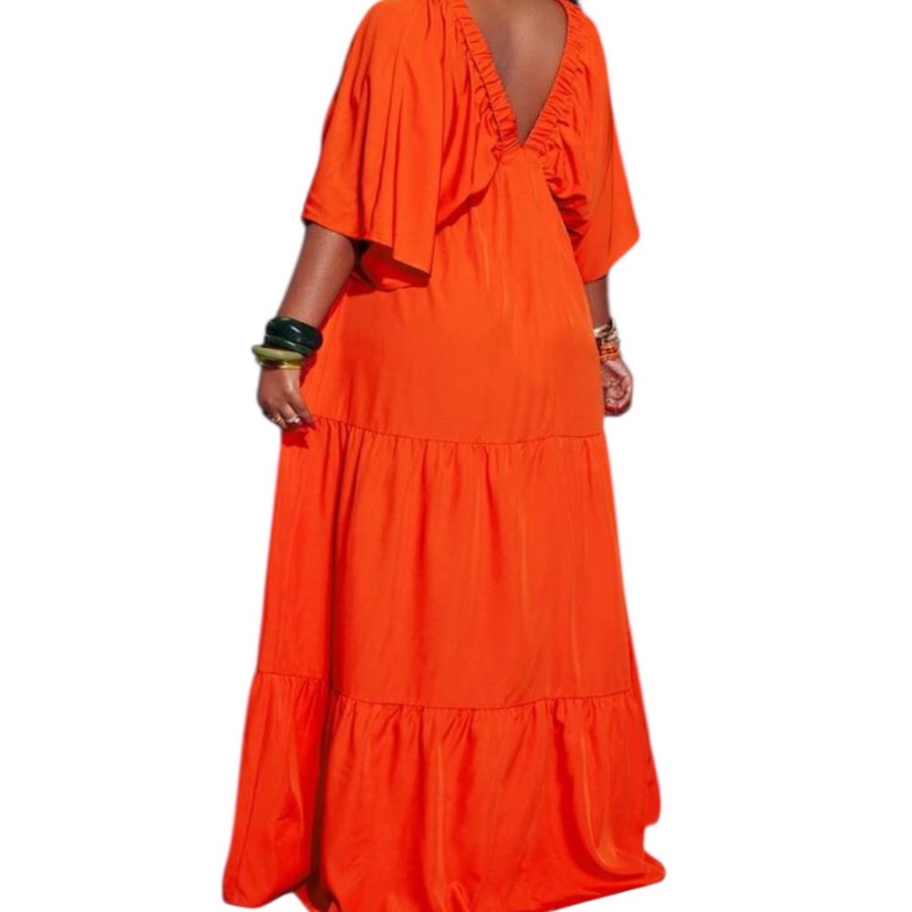 SHEIN Vibrant Orange Maxi Dress - Picture 11 of 16